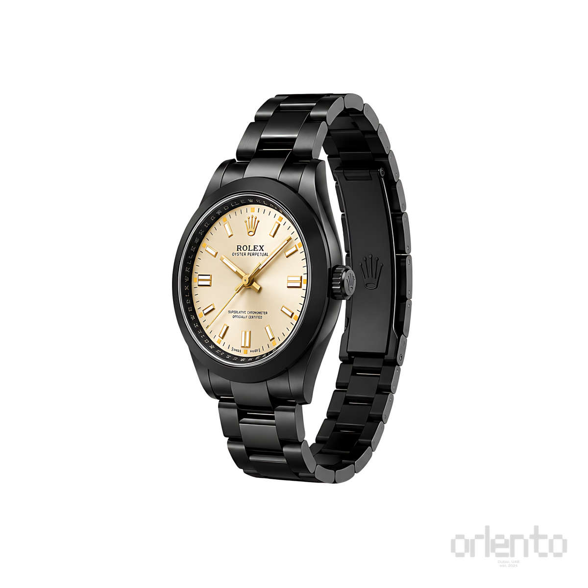 Rolex Milgauss Yellow Dial Matte Black Watch - image 3