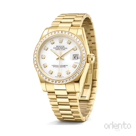 Audemars Piguet Watch | Royal Oak Yellow Gold White Diamond Dial
