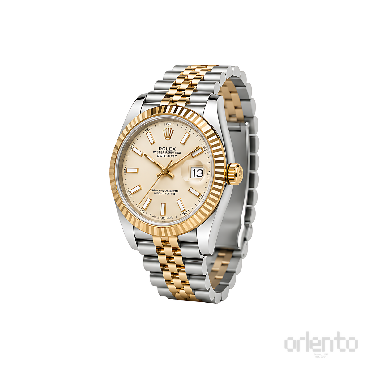 Rolex Datejust Champagne Dial Two Tone Silver Gold Watch - image 2