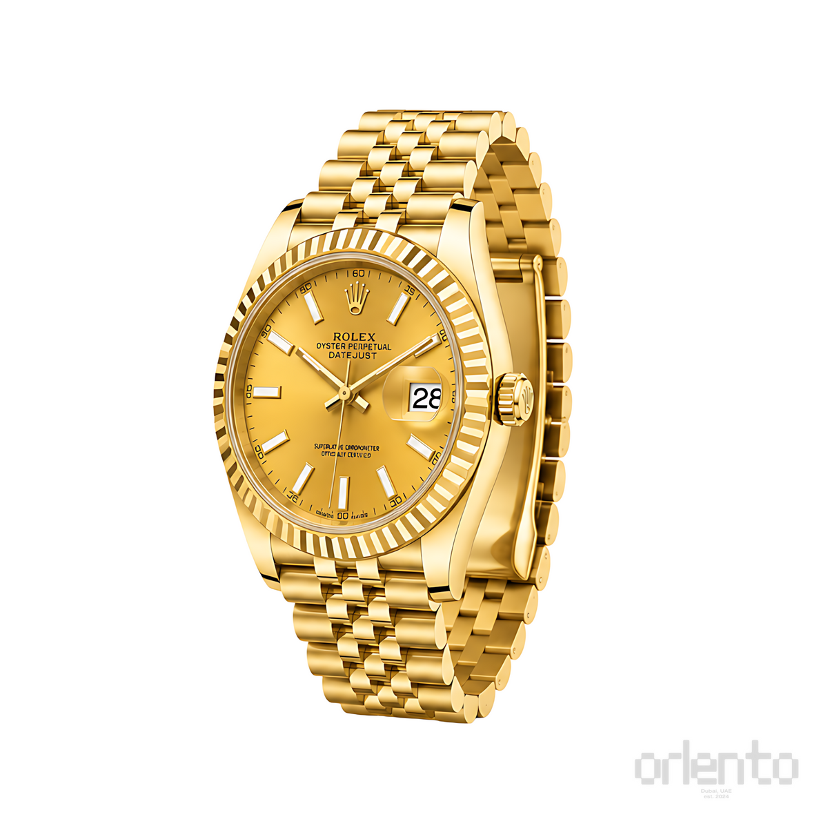 Rolex Datejust Mint Gold Waffle Dial Gold Watch - image 3