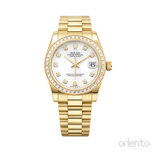Audemars Piguet Watch | Royal Oak Yellow Gold White Diamond Dial