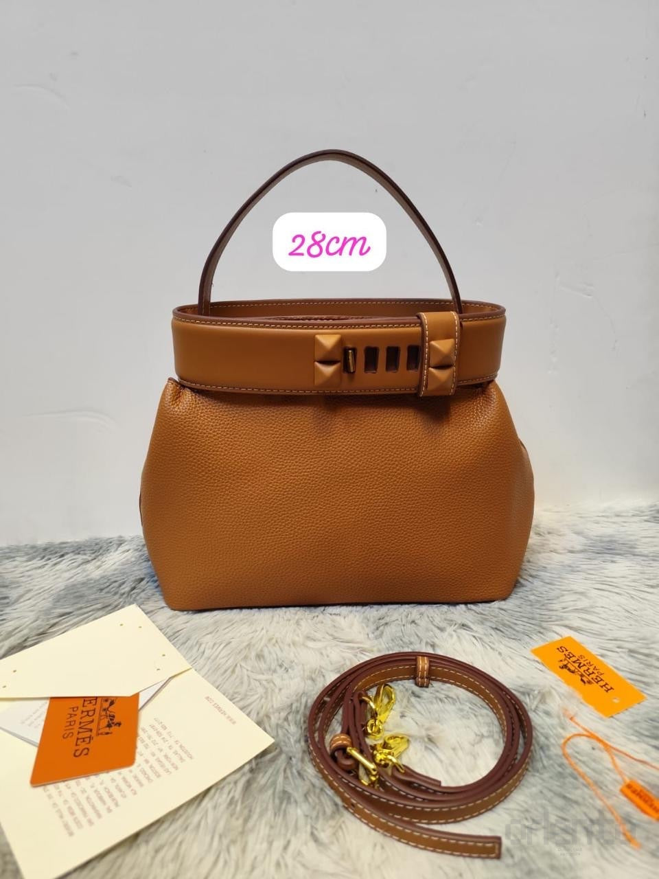 Hermès Medor Clous Bag Brown Mini – product view