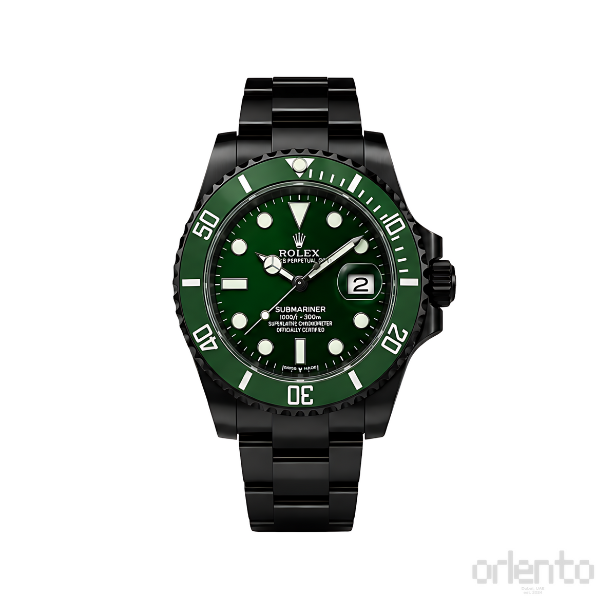 Rolex Submariner Date Green Dial Green Bezel Black Watch - image 1