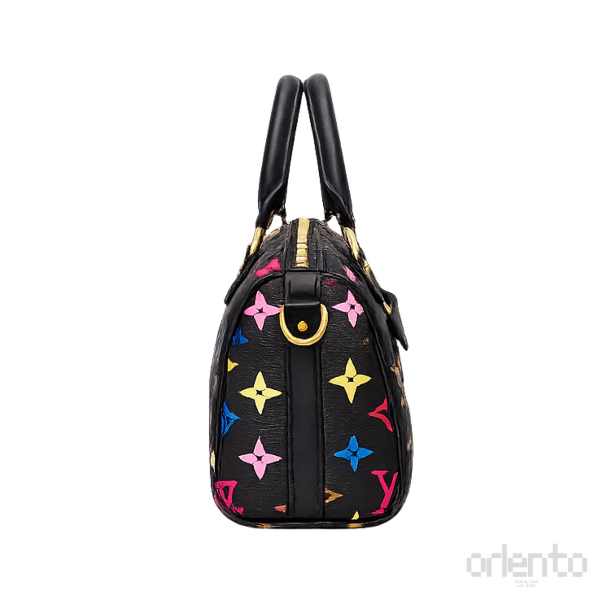 Louis Vuitton X Takashi Murakami Speedy Black Multicolor Monogram Bag – product view