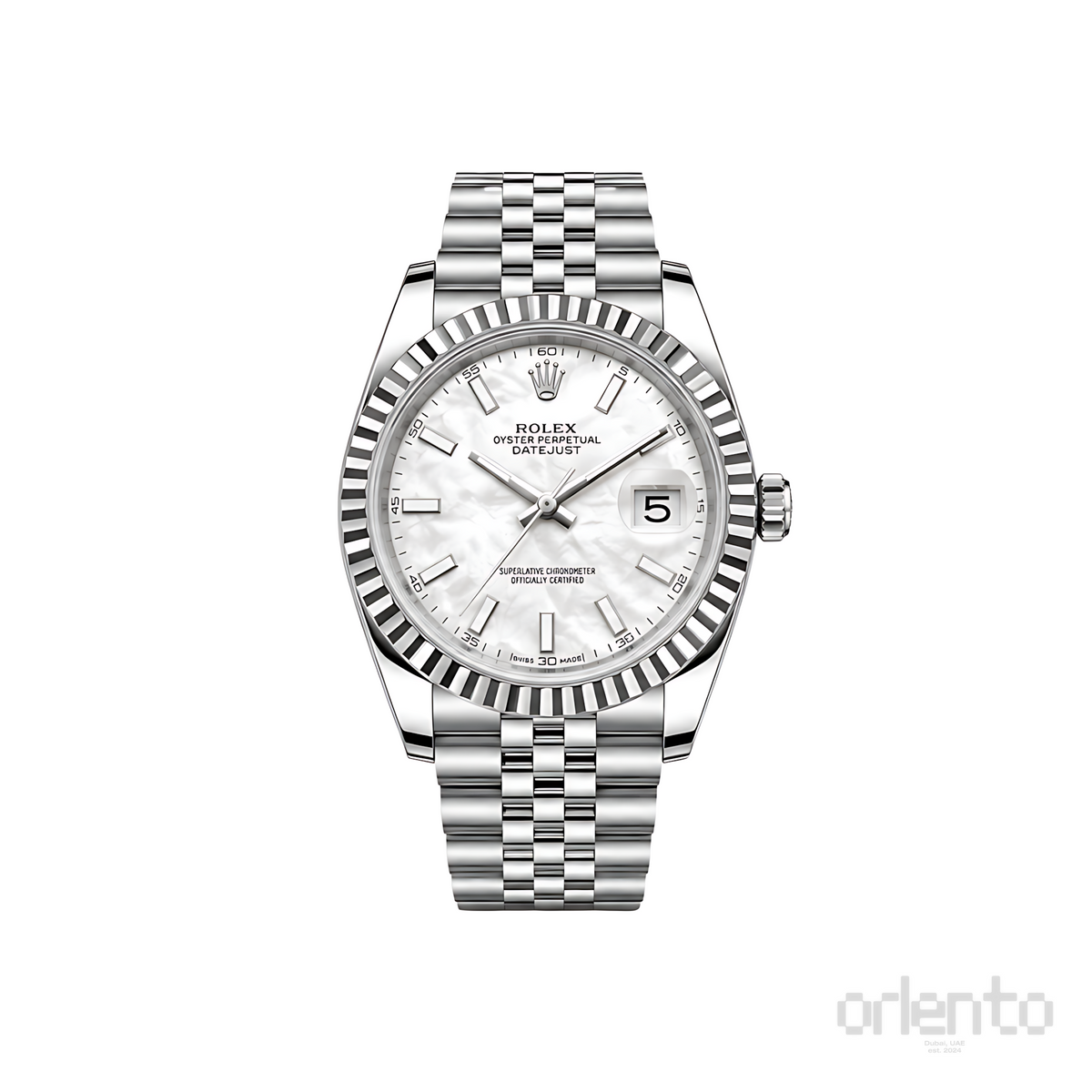 Rolex Datejust Mint White Dial Silver Watch - image 1